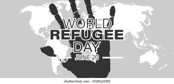 Human right day conceptWorld Refugee Day. 20 June-vector. International immigration concept background. Flat illustration or vector concept background for web design, banner.