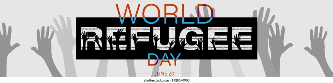 Concepto del Día de los Derechos HumanosDía Mundial de los Refugiados. 20 de junio vectorial. Antecedentes del concepto de inmigración internacional. Ilustración plana o fondo de concepto vectorial para diseño web, banner.