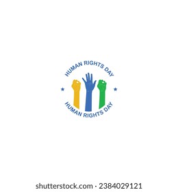 Human Right Day logo, label vector graphics