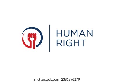 Human right design with creative hand element idea concept and icon