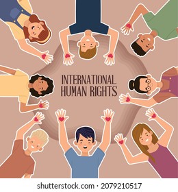 human rights activists around characters