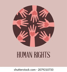 Human Rights Activists Hands Poster Stock Vector Royalty Free Shutterstock