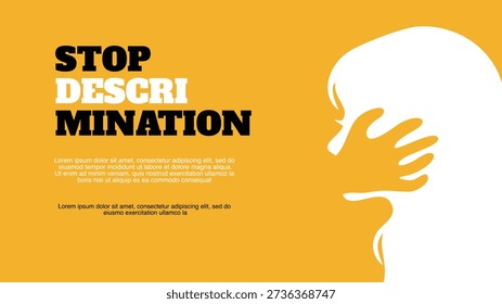 human rights awareness poster showing woman profile and hand gesture against racism