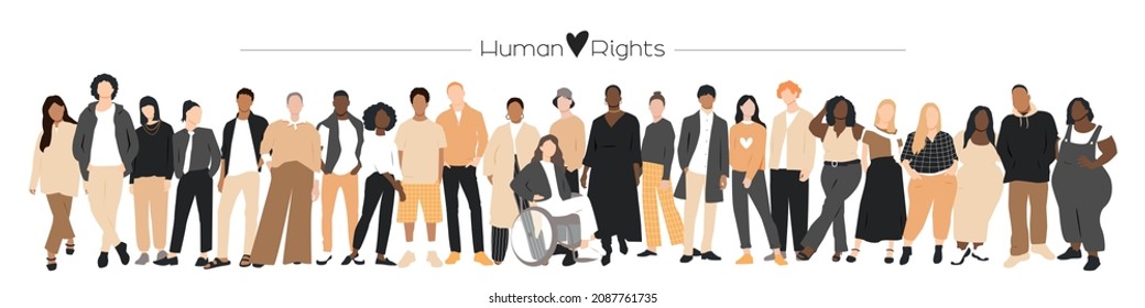 Human rights banner. Flat vector illustration.