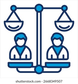 Ilustração do Vetor de Ícone Azul de Direitos Humanos