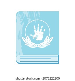 human rights book icon flat