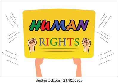 Concepto de derechos humanos con manos humanas
