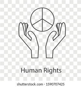 Human rights concept on transparency background. Creative idea design. line vector illustration for template, brochure or presentation. 