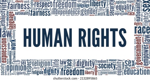 Human Rights conceptual vector illustration word cloud isolated on white background.