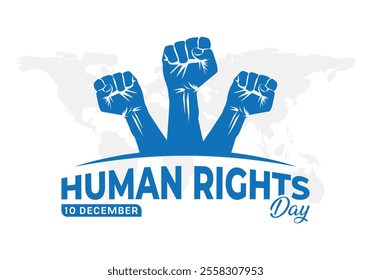 Human Rights Day 10 December, Social media post design for World Human Rights Day, Background, Poster, Banner, Human Freedom and Peace post design