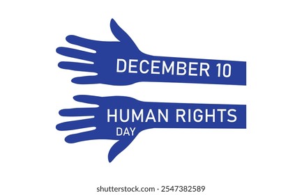 Human Rights Day Awareness Konzept Vektorgrafik mit den Händen nach oben Silhouette freien Vektor.