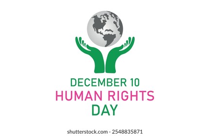 Human rights day awareness concept vector illustration  with hands up silhouette free vector.