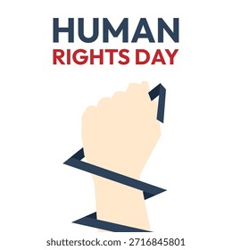Human Rights Day background. Hand clenched upward design
