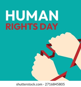 Human Rights Day background. Hand clenched upward design