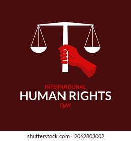 human rights day. with balance sign. it is suitable for background, banner, poster