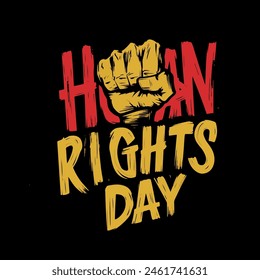 Human rights day with brush