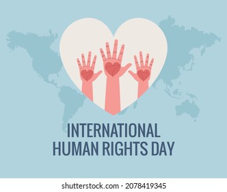 human rights day celebration with heart