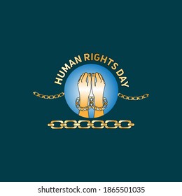 human rights day concept. greeting card and banner design. typography. illustration vector