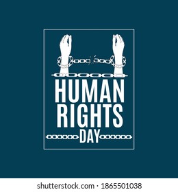 human rights day concept. greeting card and banner design. typography. illustration vector