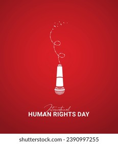 Tag der Menschenrechte. Creative Human Right Day Design für Social Media Post.