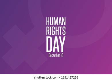 Human Rights Day. December 10. Holiday concept. Template for background, banner, card, poster with text inscription. Vector EPS10 illustration