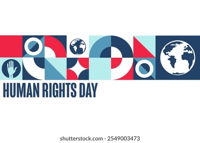 Human Rights Day. December 10. Holiday concept. Template for background, banner, card, poster with text. Vector EPS10 illustration