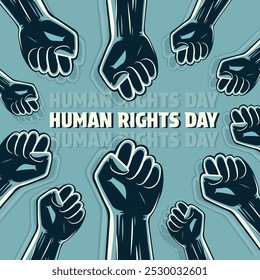 Projeto de cartaz plano do dia dos direitos humanos