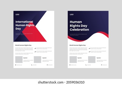 human rights day flyer day template. human rights poster leaflet design. flyer in A4, bundle, brochure design, cover modern layout, annual report, poster