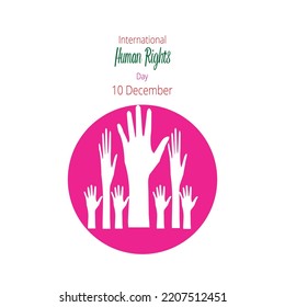 Human Rights Day with hand splash clour Vector Illustration
