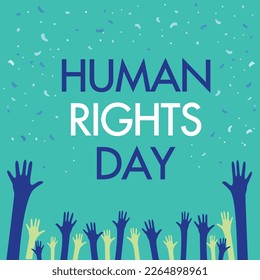 Human Rights Day with hand splash colour Vector Illustration