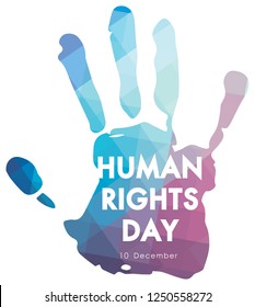 Human Rights Day Hand Stamp with Text on White Background Vector Illustration