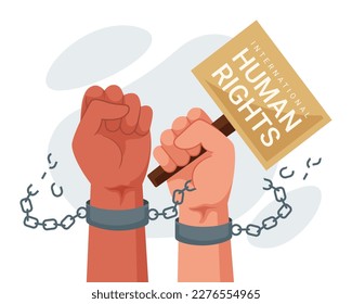 Human Rights Day, human hand vector illustration