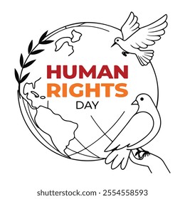 Human Rights Day history Vector.