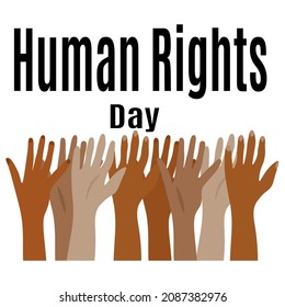 Human Rights Day, Idea for poster, banner, flyer or postcard vector illustration