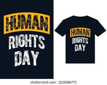 Human rights day illustrations for print-ready T-Shirts design