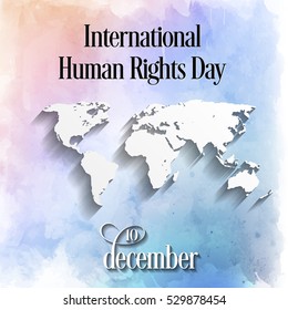 human rights day with map and abstract background.