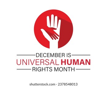 Human Rights Day is observed by the international community every year on 10 December. love with hand . Banner, poster, card, background design.