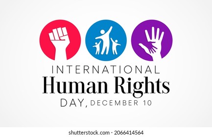 Human Rights day is observed every year on December 10, a time for people around the world to join together and stand up for the rights and dignity of all individuals. vector illustration