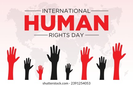 Human rights day is observed every year on december 10. Vector illustration on the theme of international human rights day. Template for banner, greeting card, poster with background.