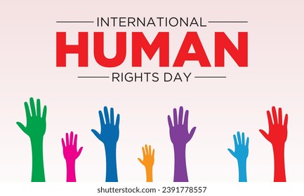Human rights day is observed every year on december 10. Vector illustration on the theme of international human rights day. Template for banner, greeting card, poster with background.