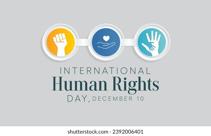 Human Rights day is observed every year on December 10, a time for people around the world to join together and stand up for the rights and dignity of all individuals. vector illustration