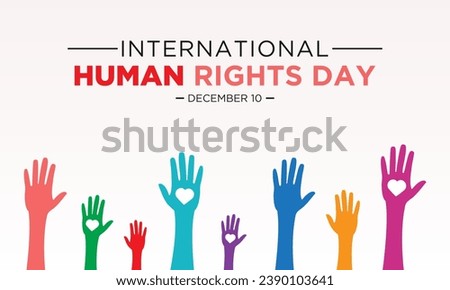 Human rights day is observed every year on december 10. Vector illustration on the theme of international human rights day. Template for banner, greeting card, poster with background.