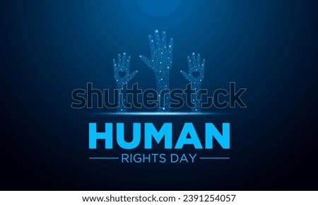 Human rights day is observed every year on december 10. Vector illustration on the theme of international human rights day. Template for banner, greeting card, poster with background.