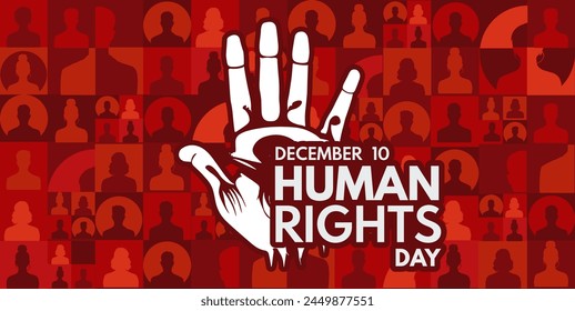 Human Rights Day on December 10th, banner, illustration, vector background	