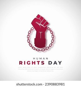 Human Rights Day Paper cut style Vector Design Illustration for Background, Poster, Banner, Advertising, Greeting Card