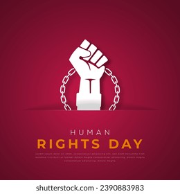 Human Rights Day Paper cut style Vector Design Illustration for Background, Poster, Banner, Advertising, Greeting Card