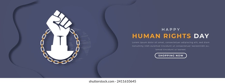 Human Rights Day Paper cut style Vector Design Illustration for Background, Poster, Banner, Advertising, Greeting Card
