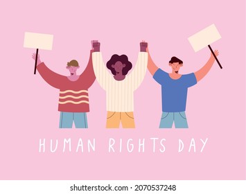 human rights day people protesting