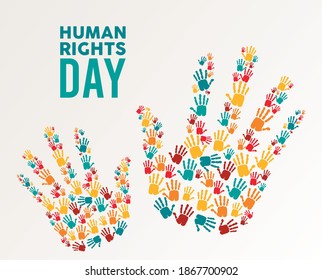 Human Rights Day Poster Hands Colors Stock Vector Royalty Free Shutterstock