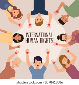 human rights day poster with people